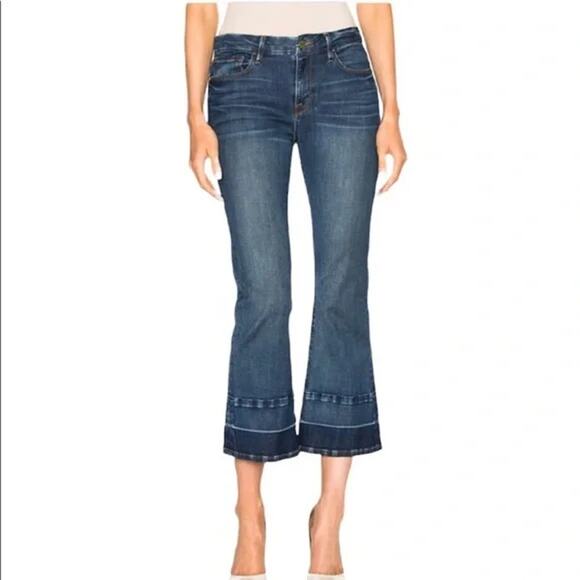 Frame Blue Le Crop Mini Boot Released Hem Denim Jeans Size 25 - Picture 1 of 11